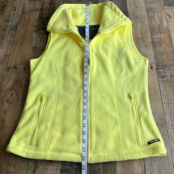Calvin Klein Yellow Fleece Vest size Small - Picture 8 of 8